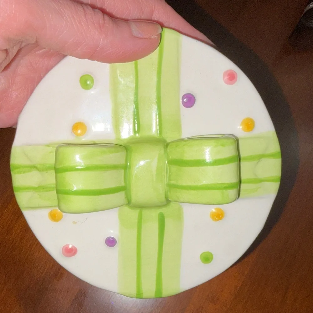 Polka Dot Gift Box Ceramic Container
